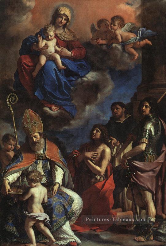 Les Saints Patrons de Modène Baroque Guercino Peintures à l'huile
